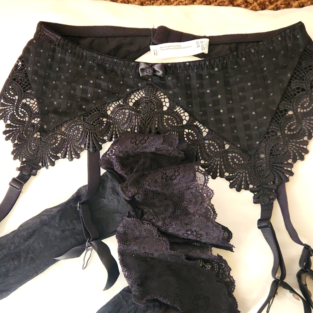 Sheer black lingerie